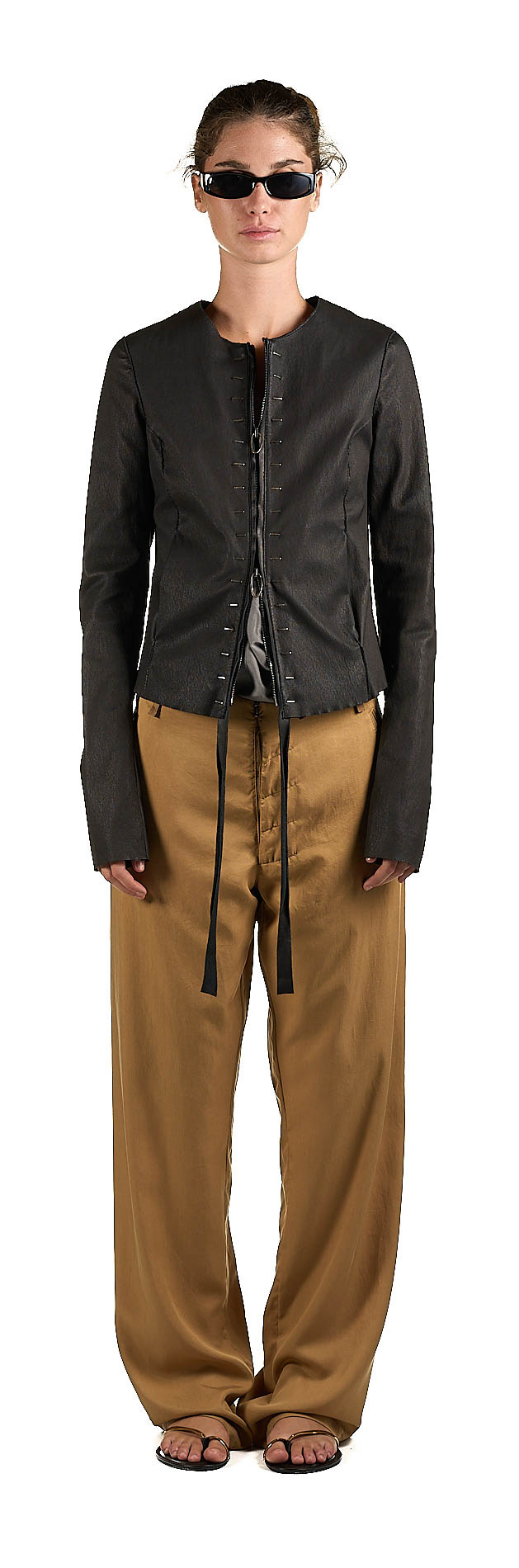 DANIELE BASTA LEATHER AND SILVER JACKET